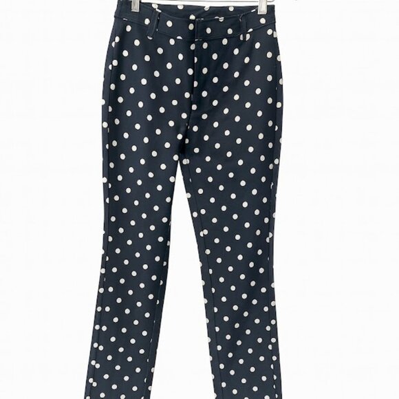 FREE PEOPLE WOMEN'S molly polka dot slim pants dark blue Size 4 NEW - Picture 3 of 9